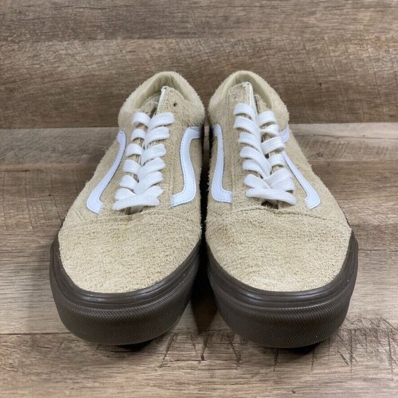 VANS Old Skool Hairy Suede Khaki Tan Brown Sneakers Shoes Mens 8 Womens 9.5 NEW - Picture 3 of 9